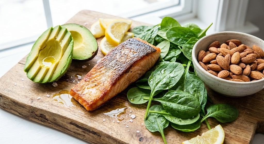 Foods rich in biotin and omega-3s for healthy nail growth