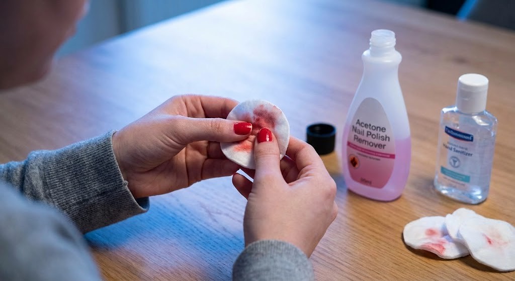 Using harsh acetone nail polish remover which damages cuticles